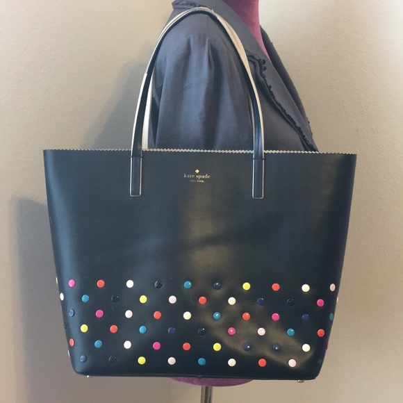 kate spade ♠️ unlined footed leather LG tote - Picture 1 of 8